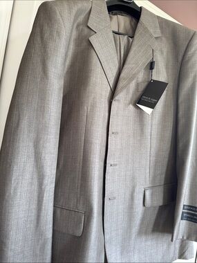 Men's Gray Classic Pinstripe Suit